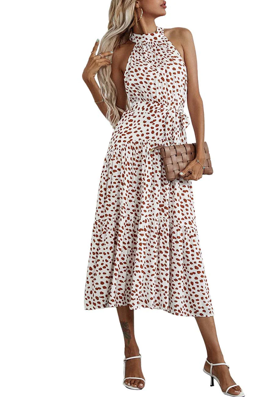 Halter Neck Ruffle Maxi Dress - Image 13