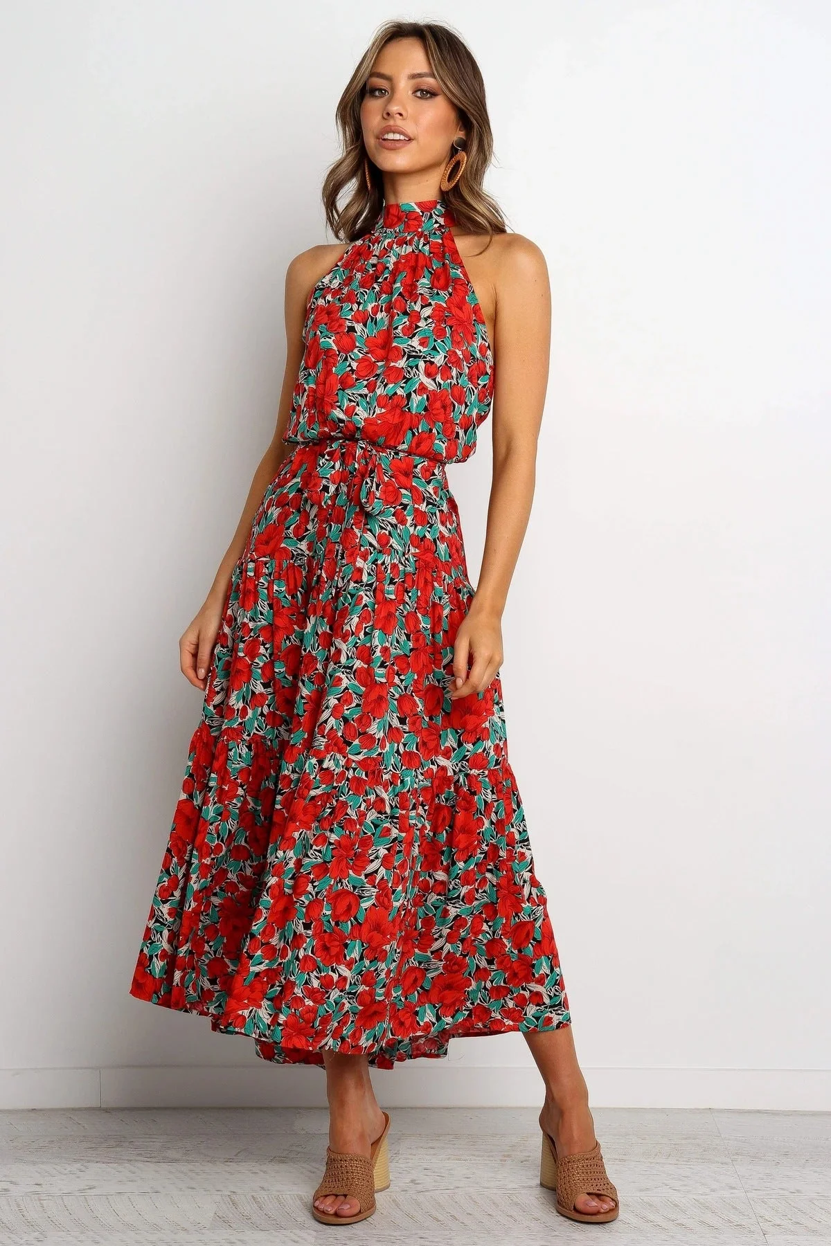 Halter Neck Ruffle Maxi Dress - Image 18