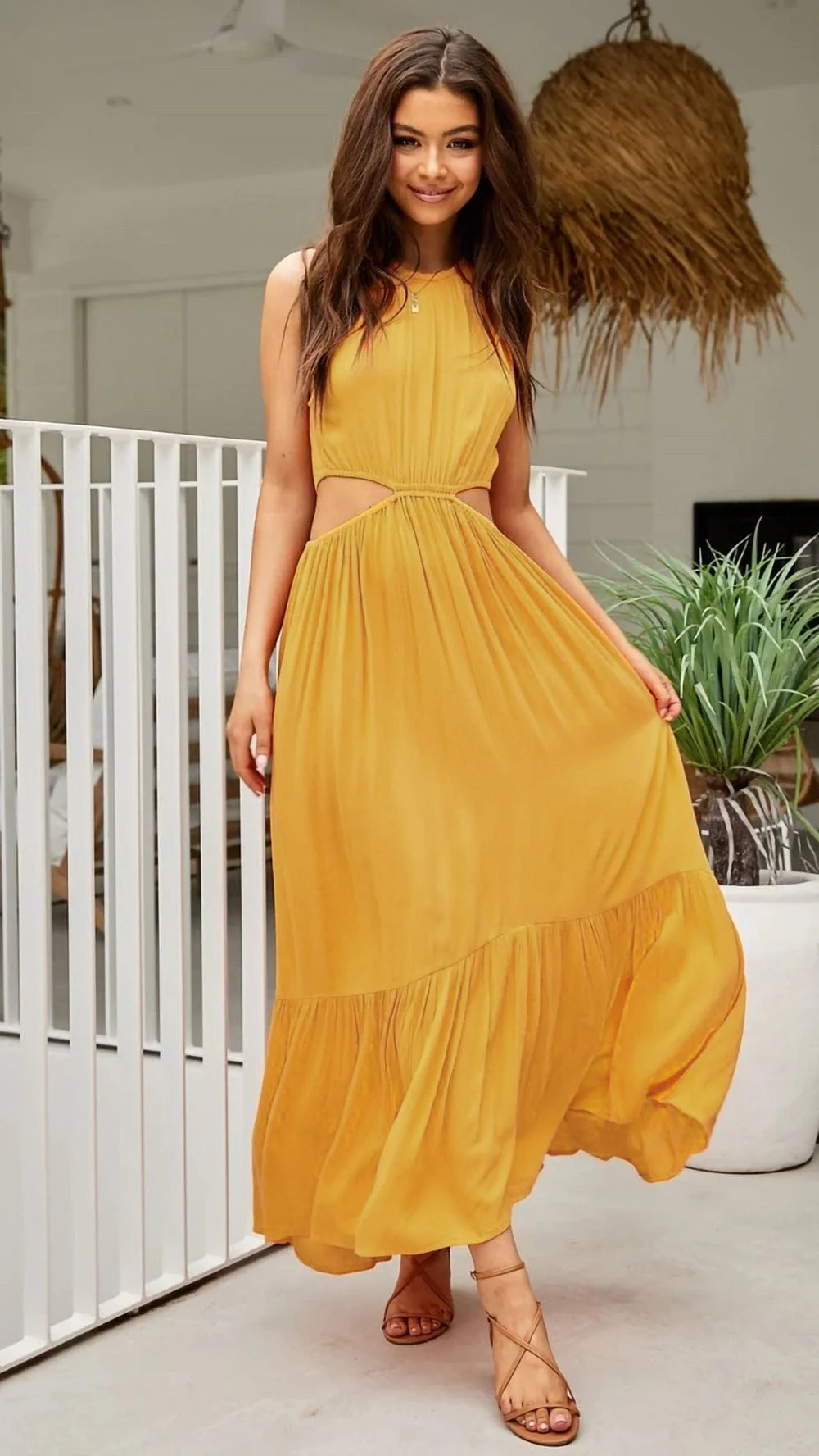 Halter Neck Side Cutout Dress - Image 5