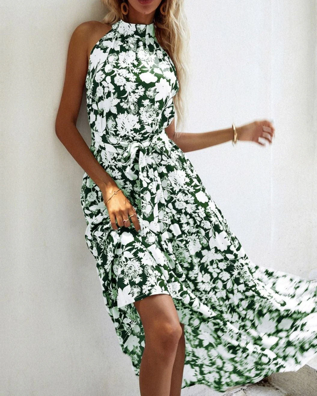 Halter Neck Tiered Summer Dress - Image 11