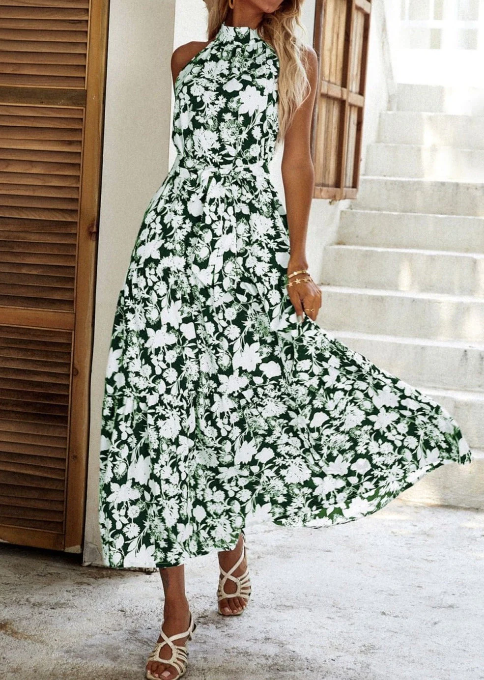 Halter Neck Tiered Summer Dress - Image 12