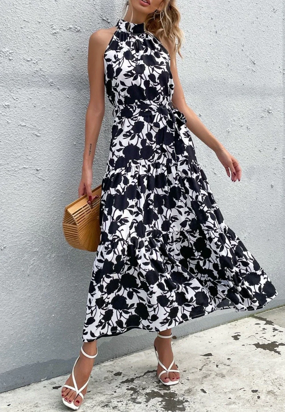Halter Neck Tiered Summer Dress - Image 18