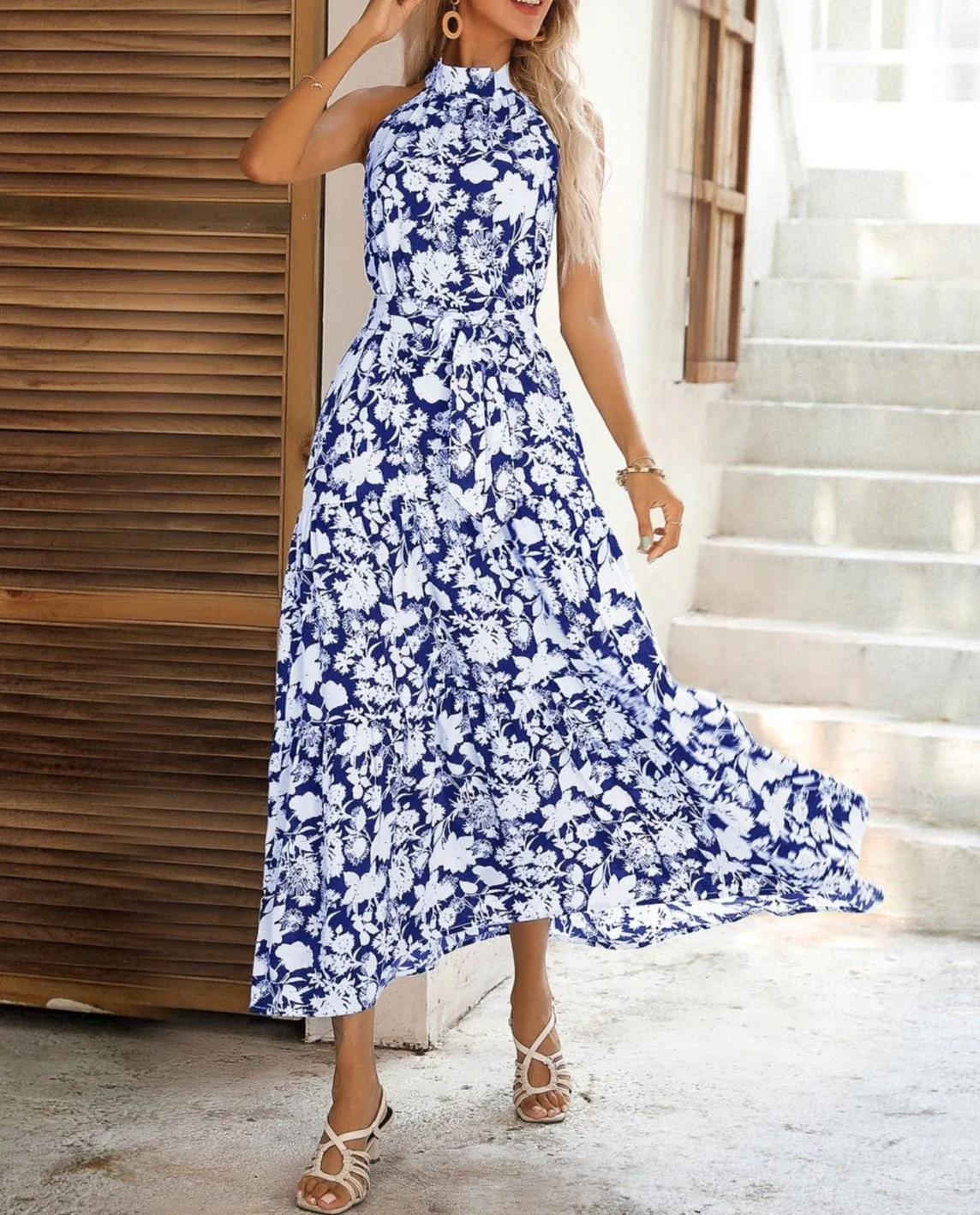 Halter Neck Tiered Summer Dress - Image 8
