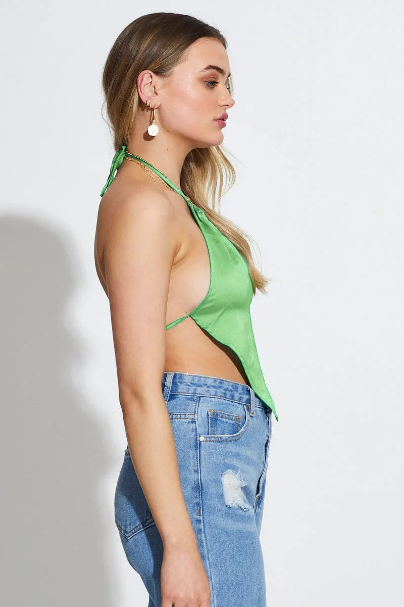 Halter Open Back Bandana Scarf Tie Top - Image 14