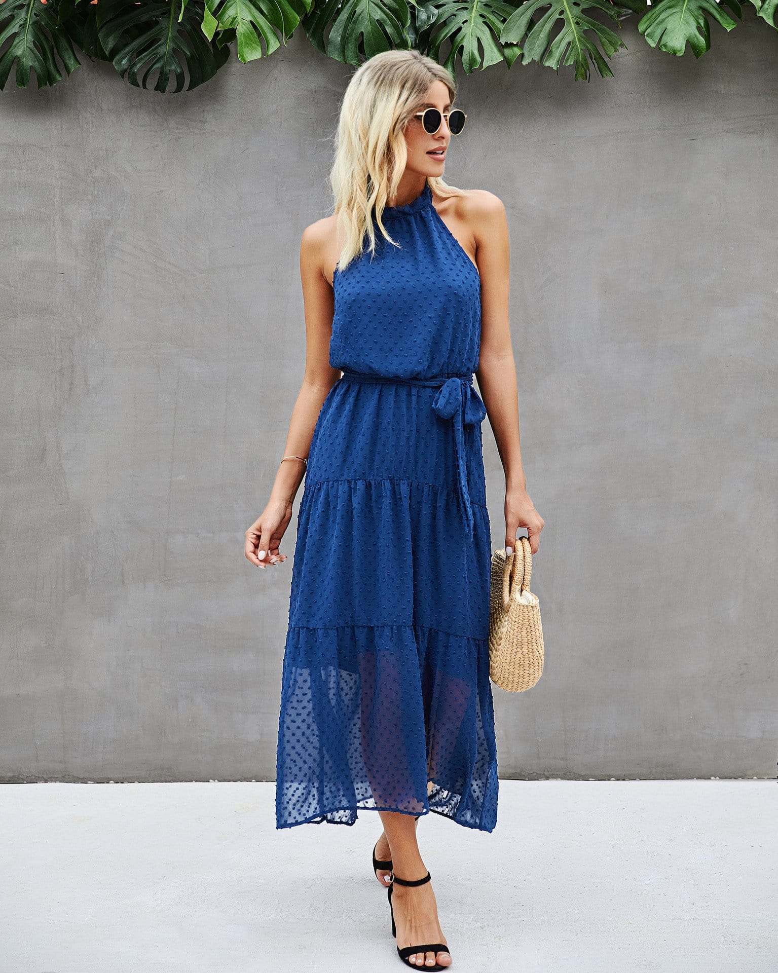 Halter Swiss Dot Sheer Dress - Image 15