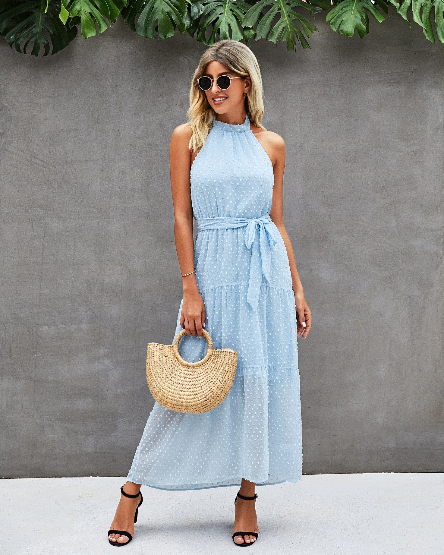 Halter Swiss Dot Sheer Dress - Image 7