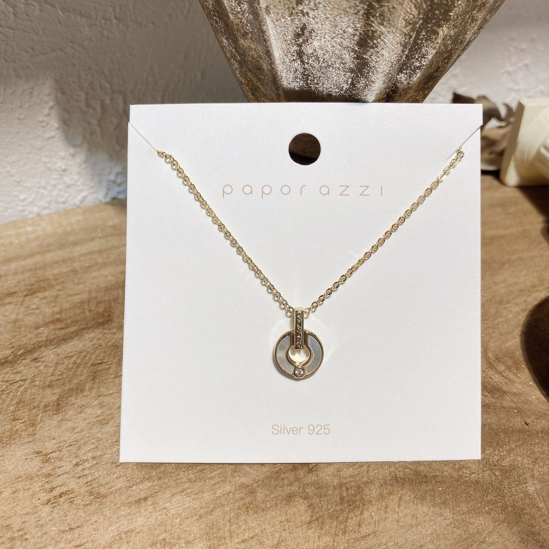 Hand-made Shell Necklace with Circle Pendant - Image 2