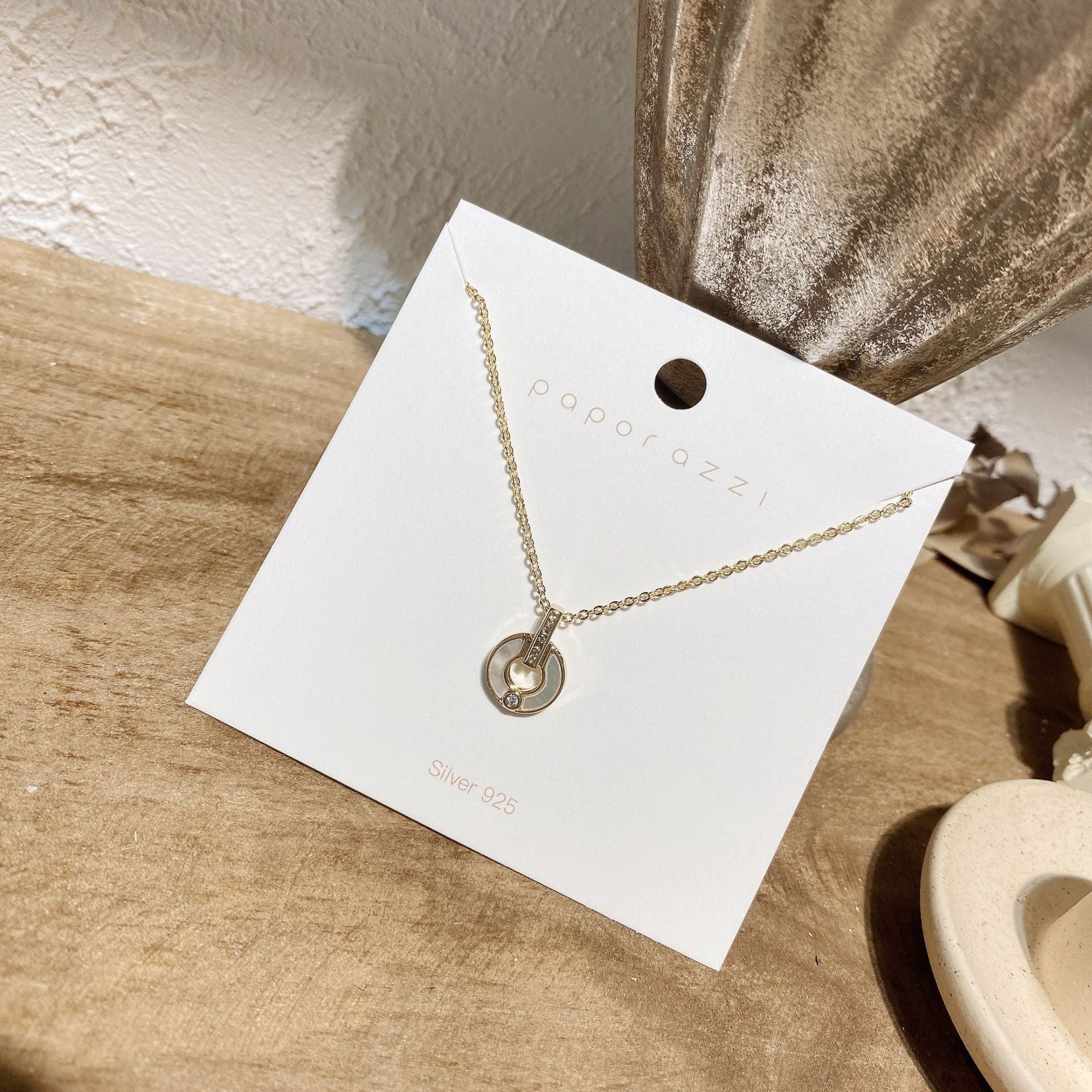Hand-made Shell Necklace with Circle Pendant - Image 3