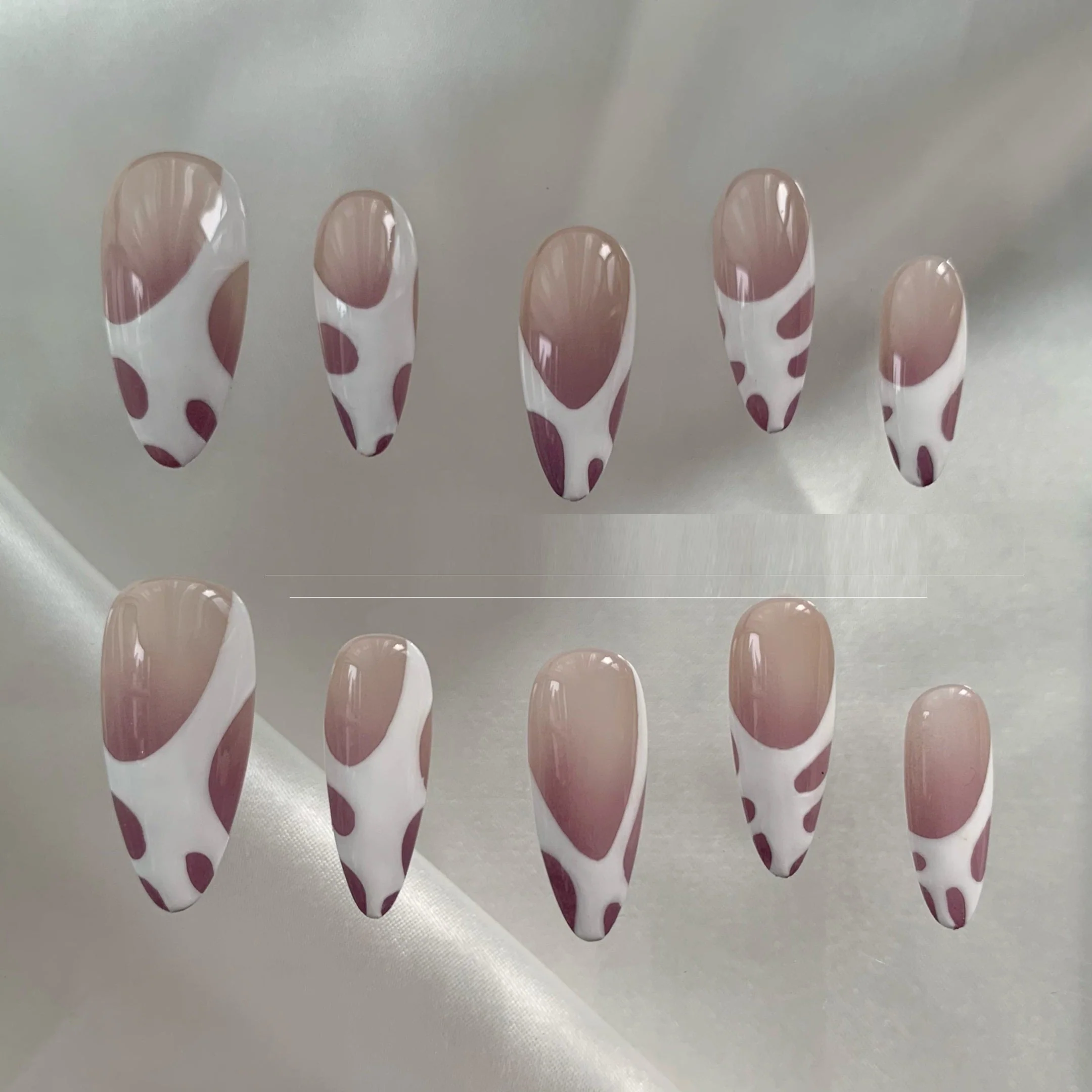 Handmade Custom Advanced Almond French Manicure - Image 8