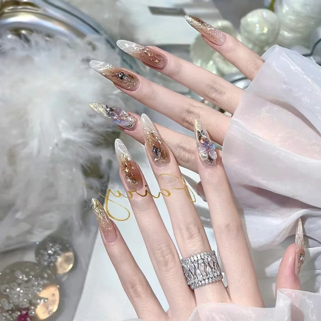 Handmade Detachable Almond Wear Nail Stickers - Image 3