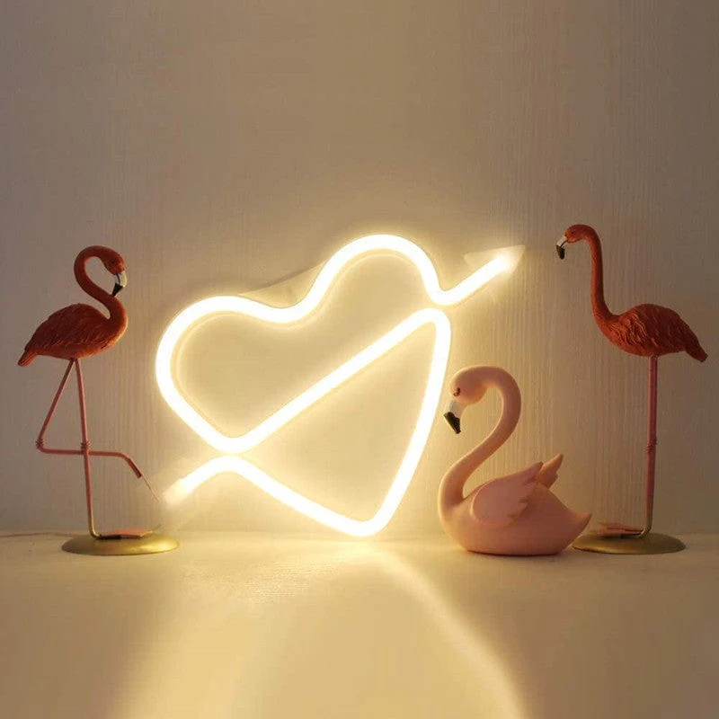 Heart & Arrow Neon Light Sign - Image 2