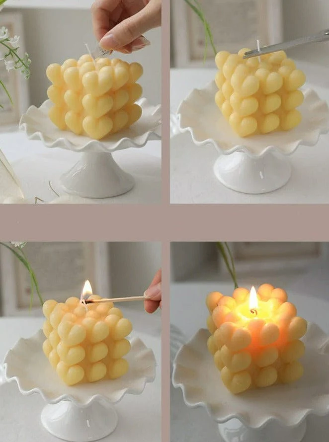 Heart Bubbles Cube Candle - Image 10
