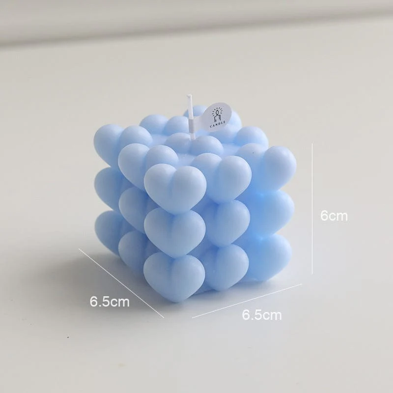 Heart Bubbles Cube Candle - Image 4