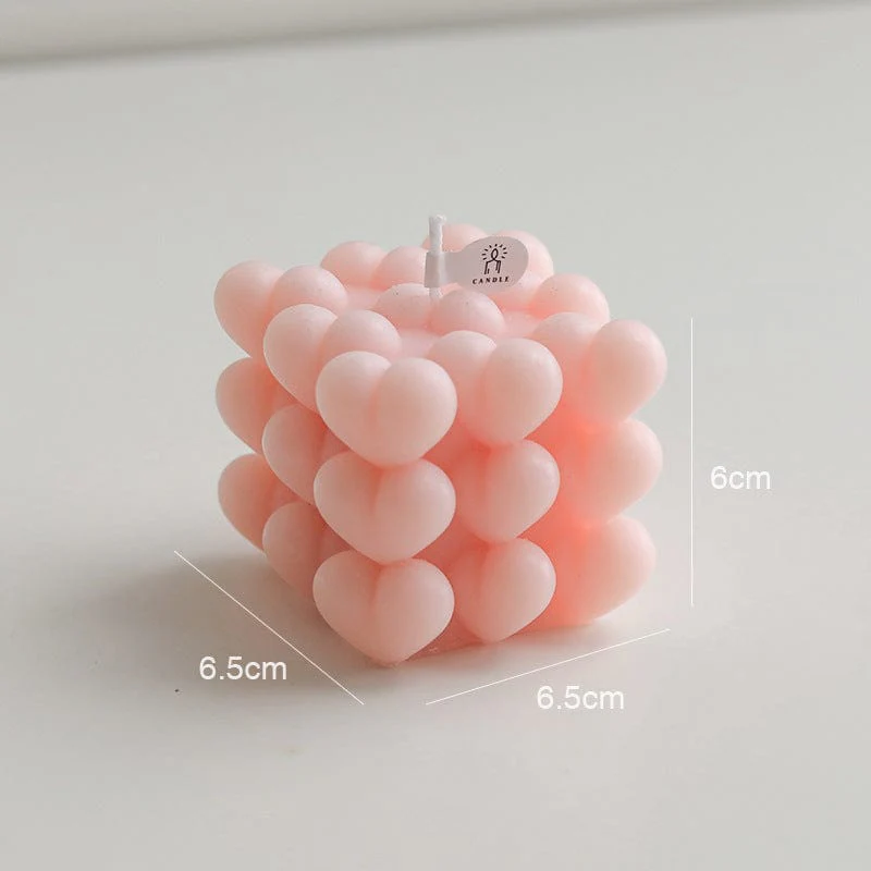 Heart Bubbles Cube Candle - Image 5