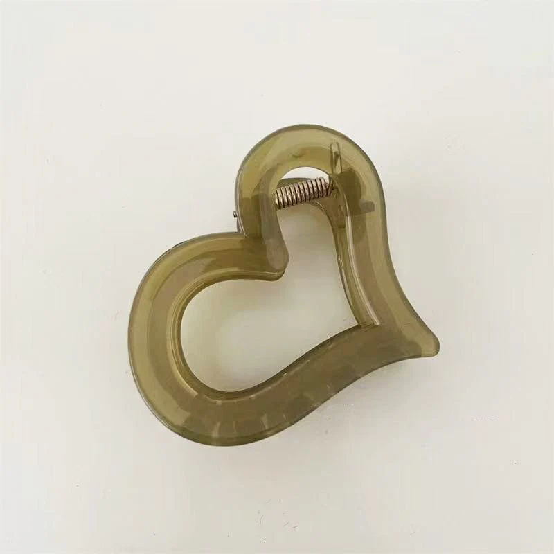 Heart Shaped Clear Hair Claw - Image 3