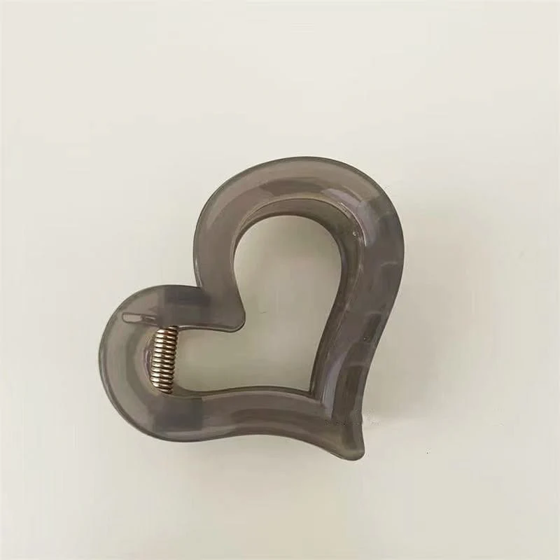 Heart Shaped Clear Hair Claw - Image 4