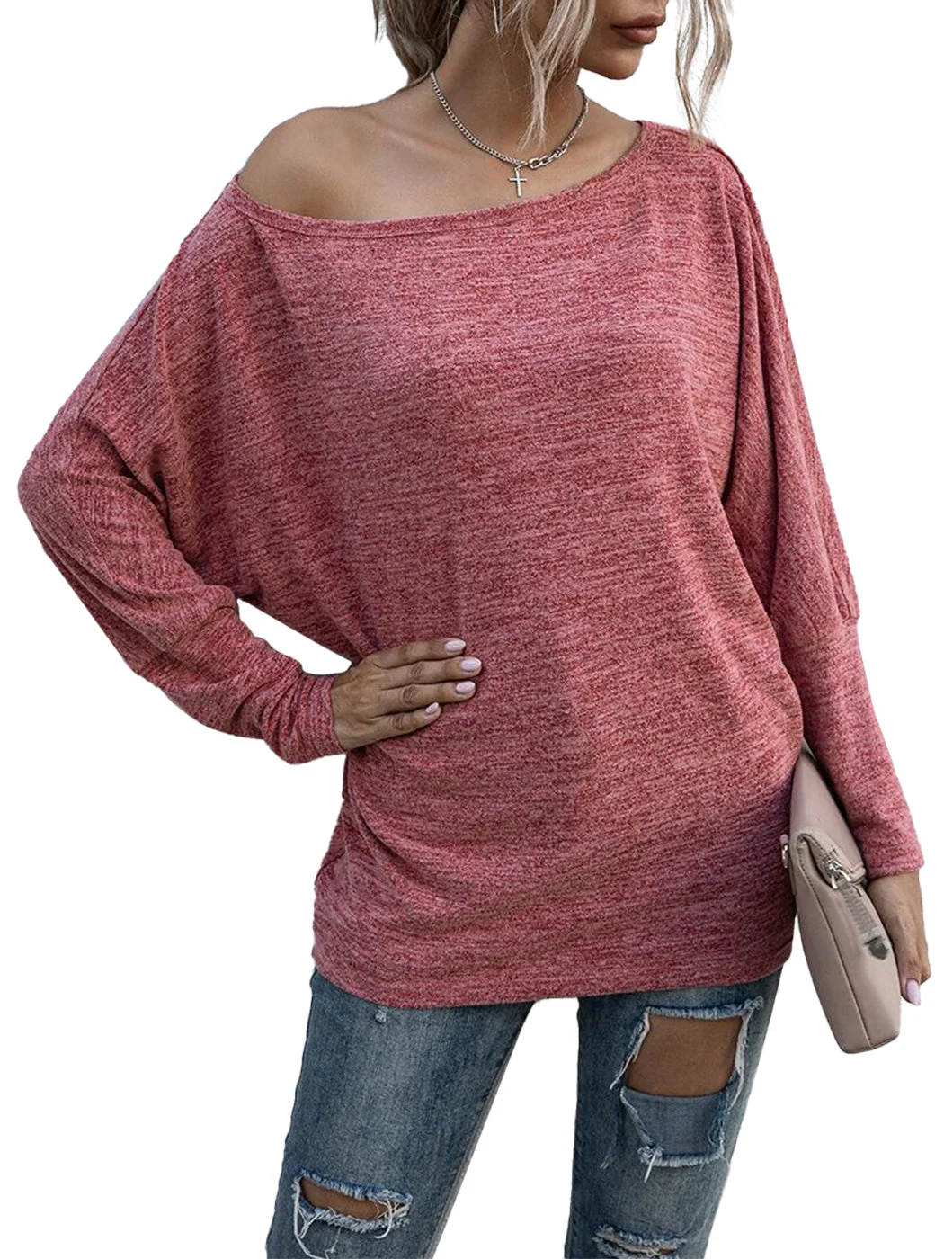 Heather Knit Boatneck Pullover - Image 11