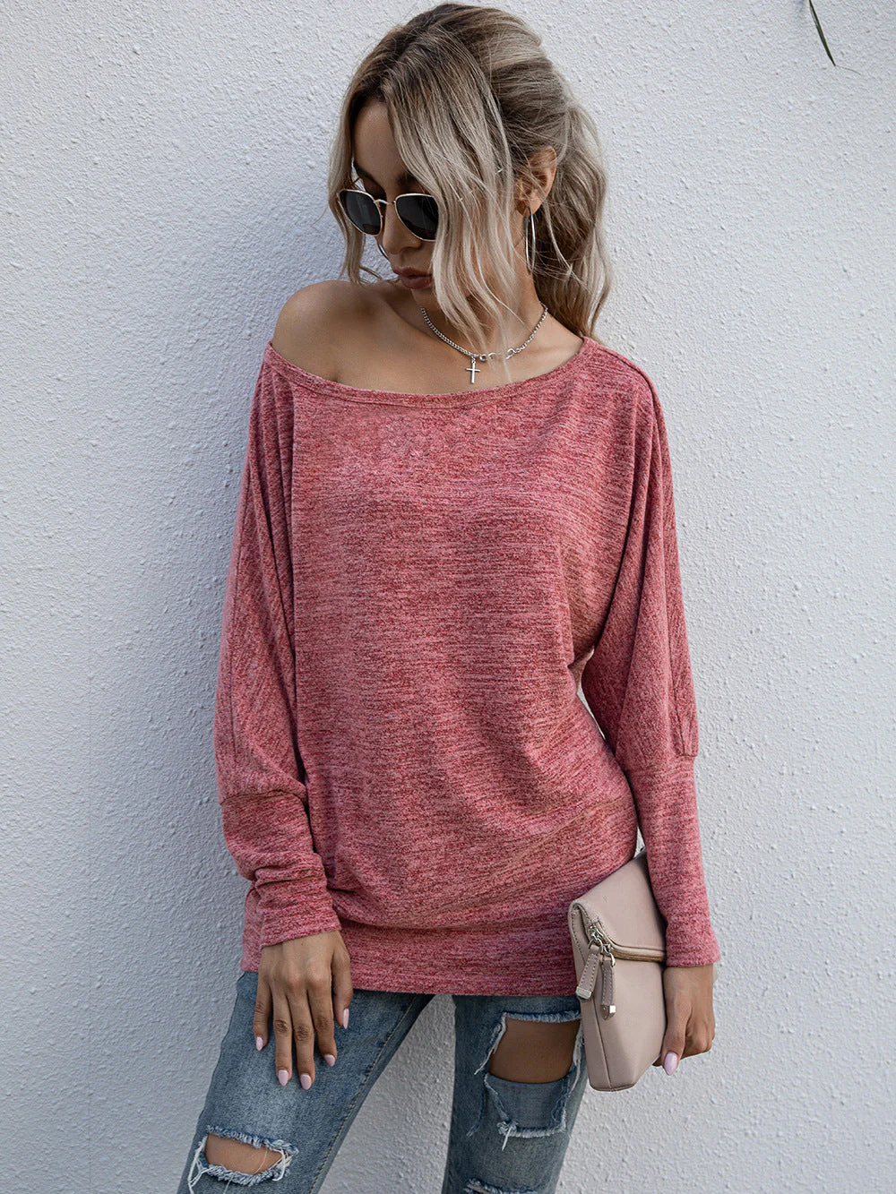 Heather Knit Boatneck Pullover - Image 15