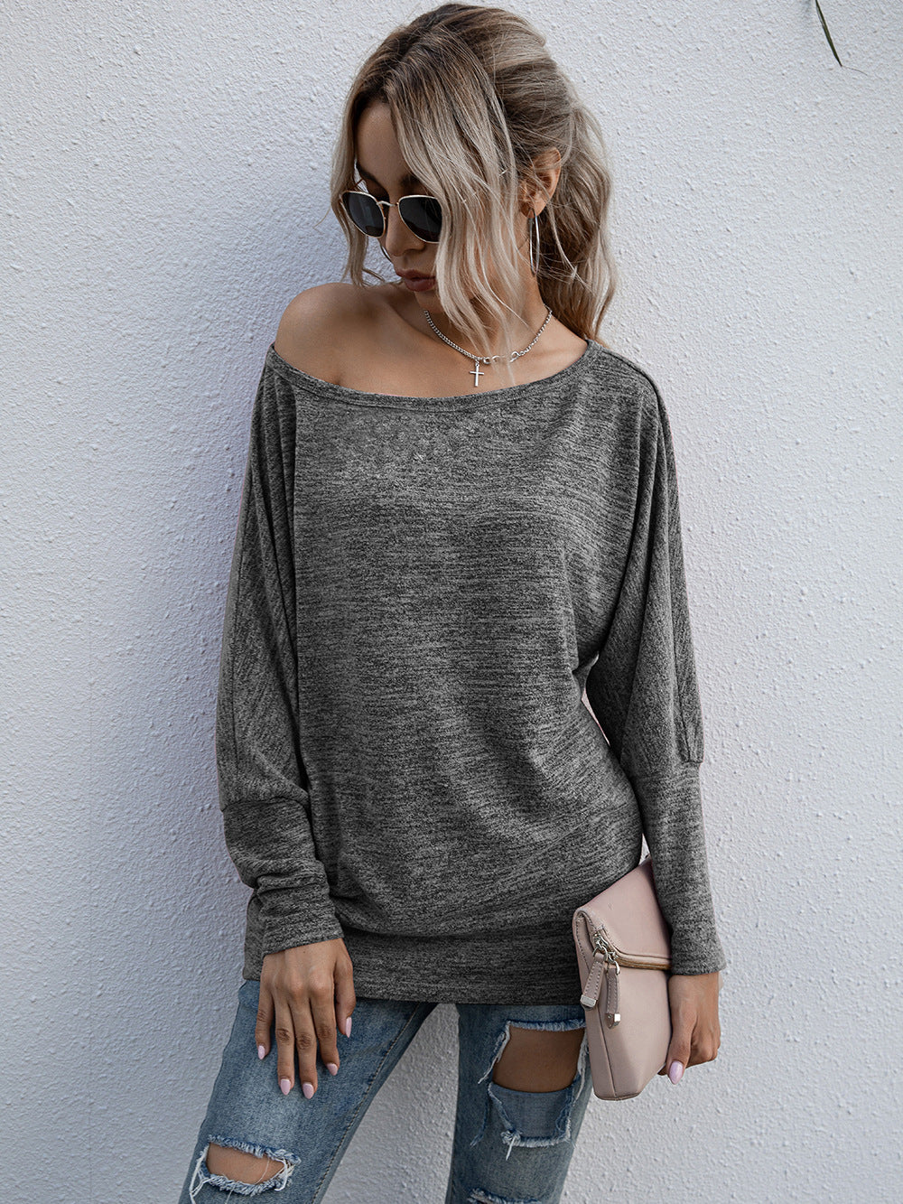 Heather Knit Boatneck Pullover - Image 5