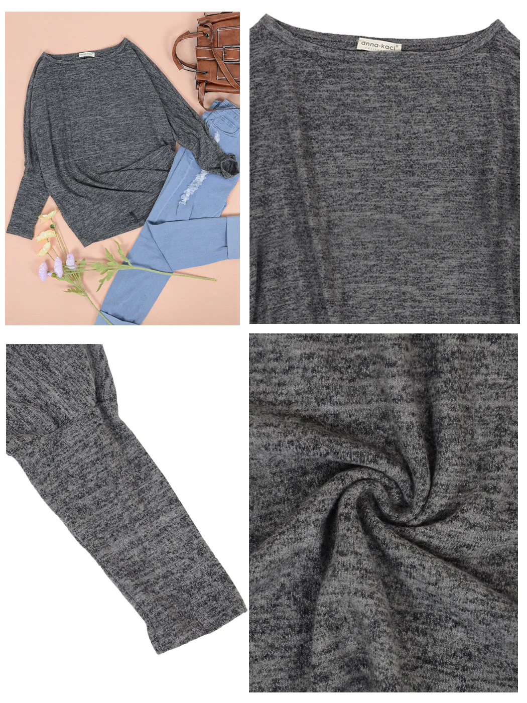 Heather Knit Boatneck Pullover - Image 9