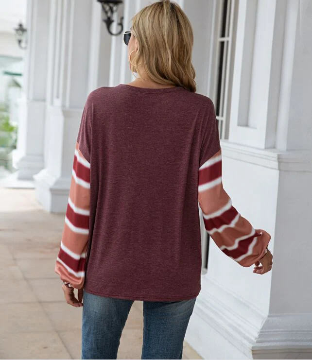 Henley Striped Long Sleeve Top - Image 8