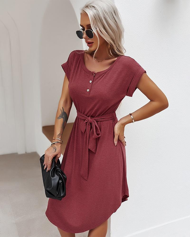 Henley Tie Front Dress - Image 13