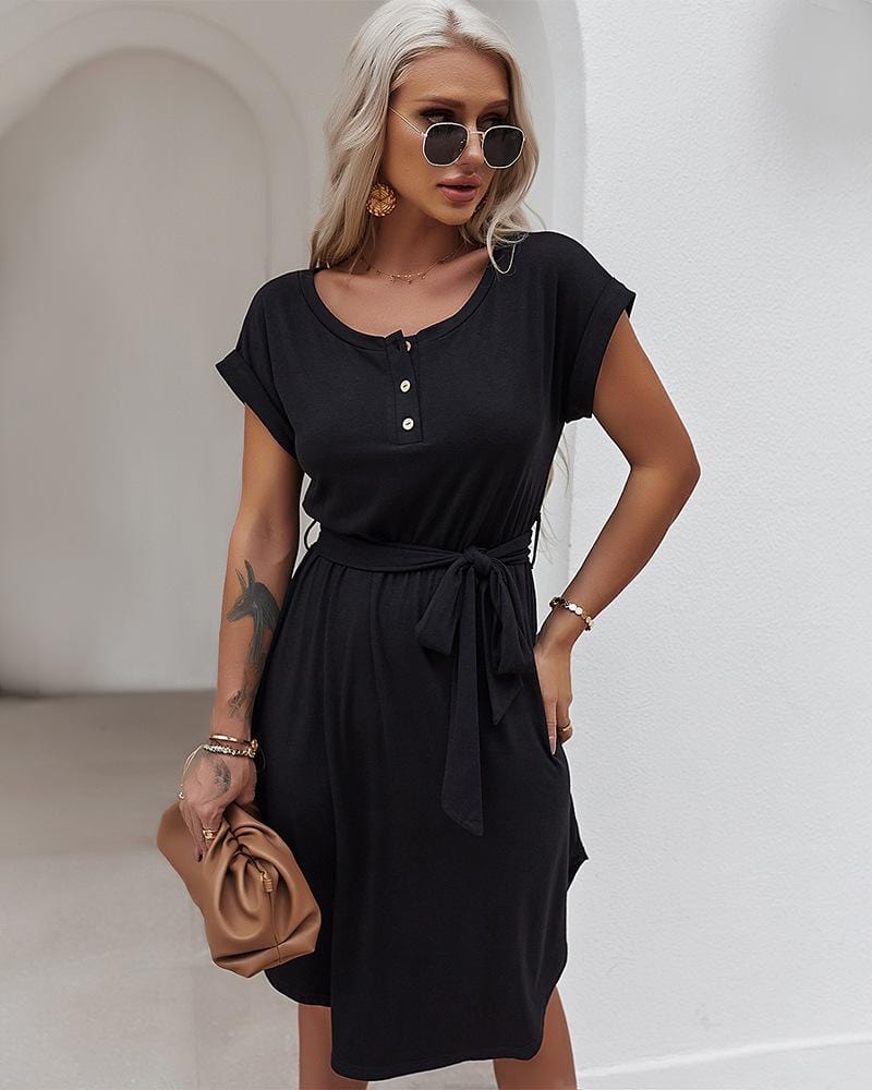 Henley Tie Front Dress - Image 4