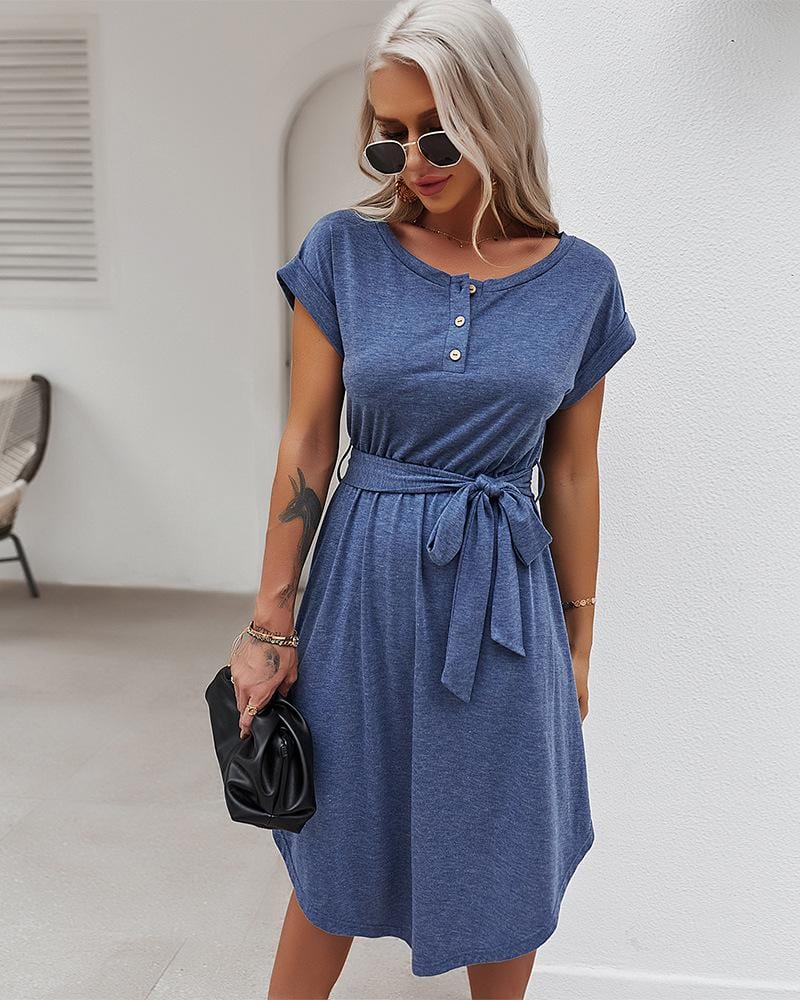 Henley Tie Front Dress - Image 6