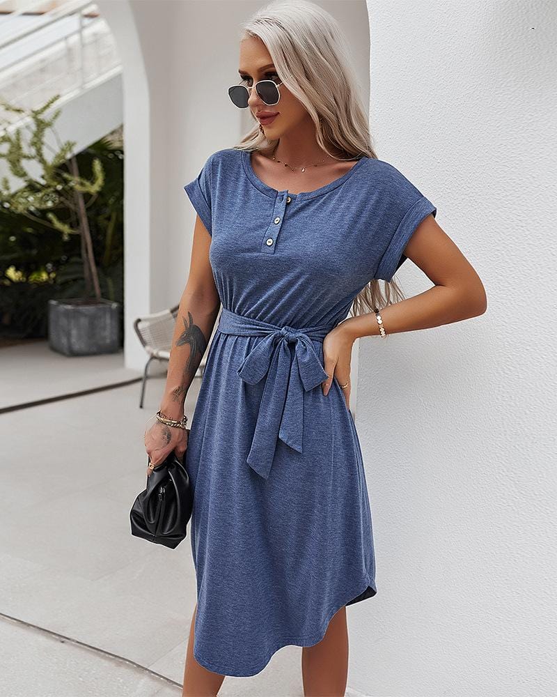 Henley Tie Front Dress - Image 7