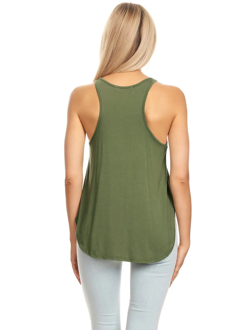 High Crewneck Casual Racerback Sleeveless Tank Top - Image 9