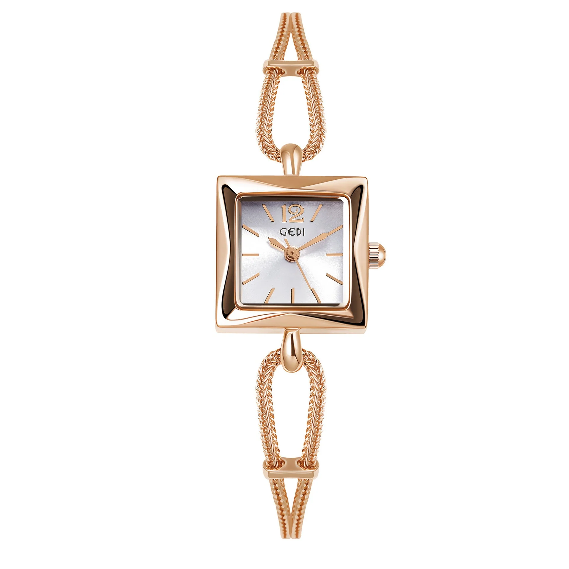 High-grade Simple Small Square Plate Alloy Bracelet Watch Antique Style - Image 10