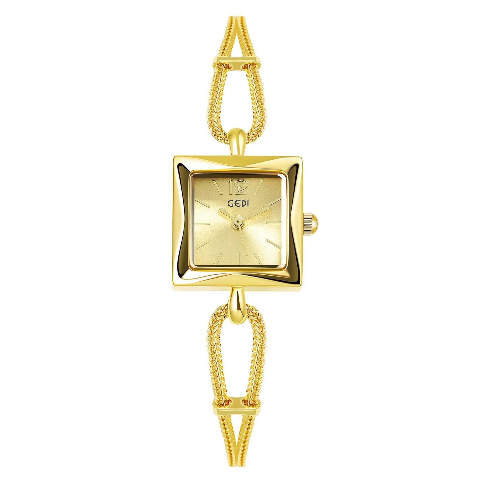 High-grade Simple Small Square Plate Alloy Bracelet Watch Antique Style - Image 12