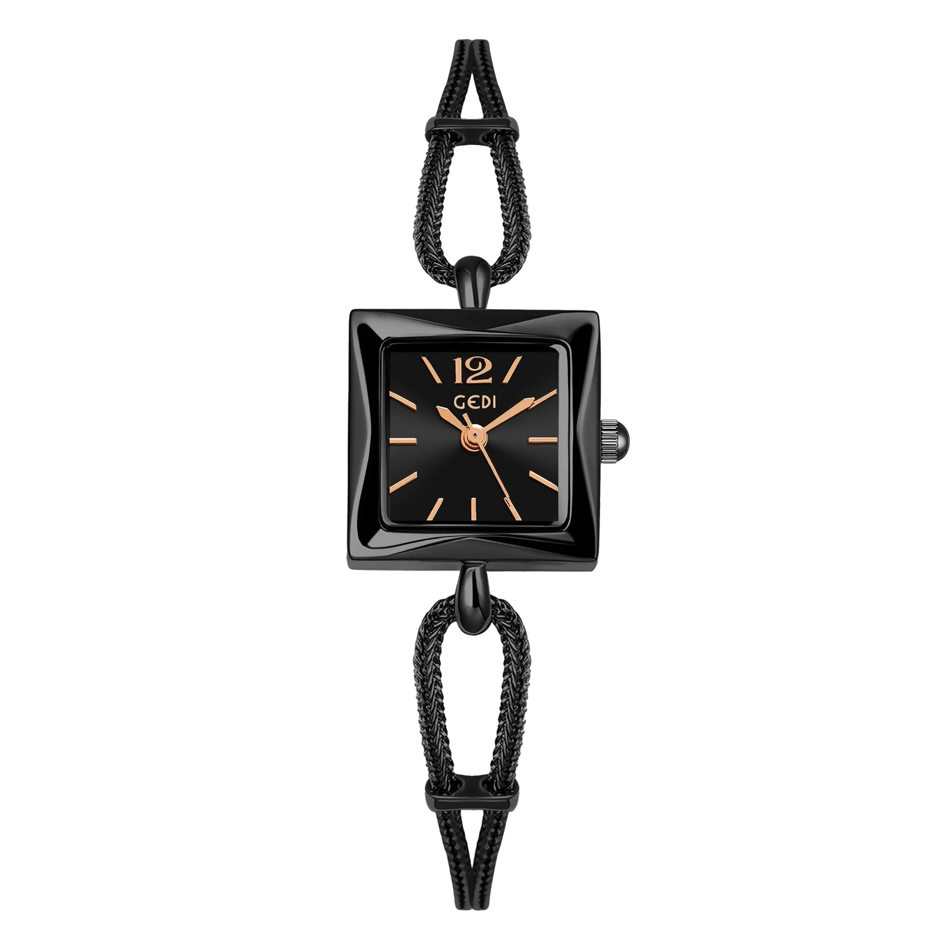 High-grade Simple Small Square Plate Alloy Bracelet Watch Antique Style - Image 14