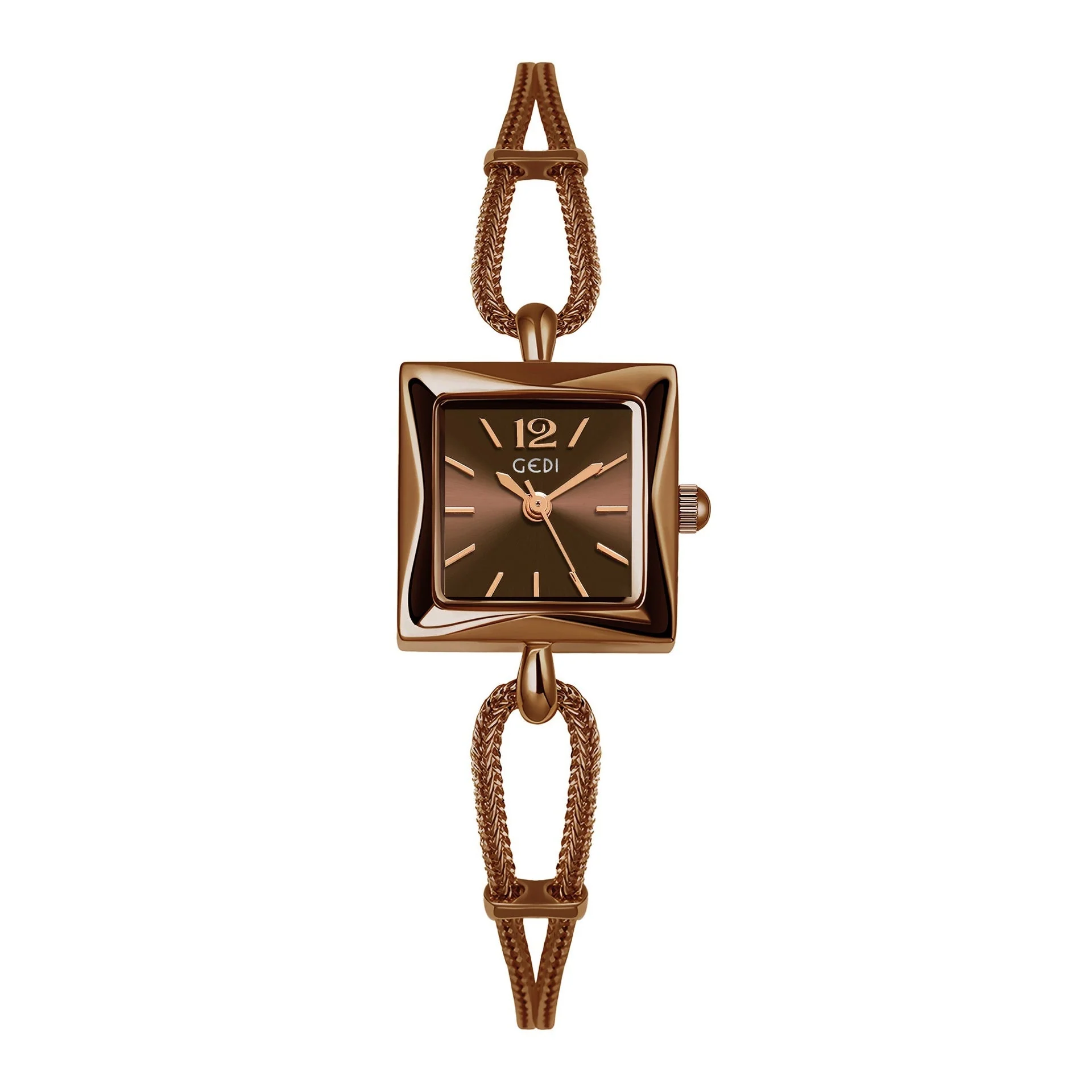 High-grade Simple Small Square Plate Alloy Bracelet Watch Antique Style - Image 15