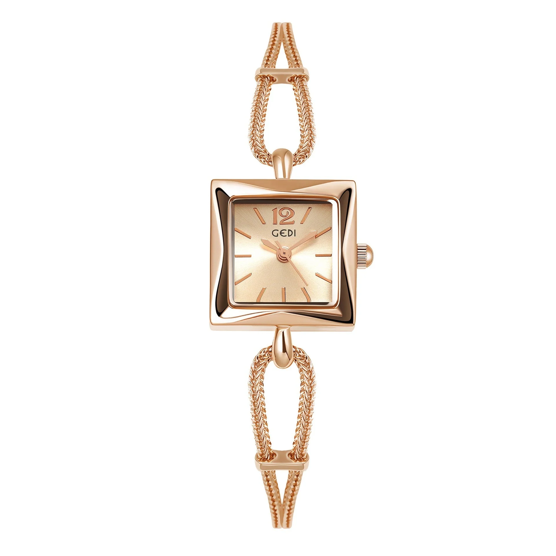 High-grade Simple Small Square Plate Alloy Bracelet Watch Antique Style - Image 17