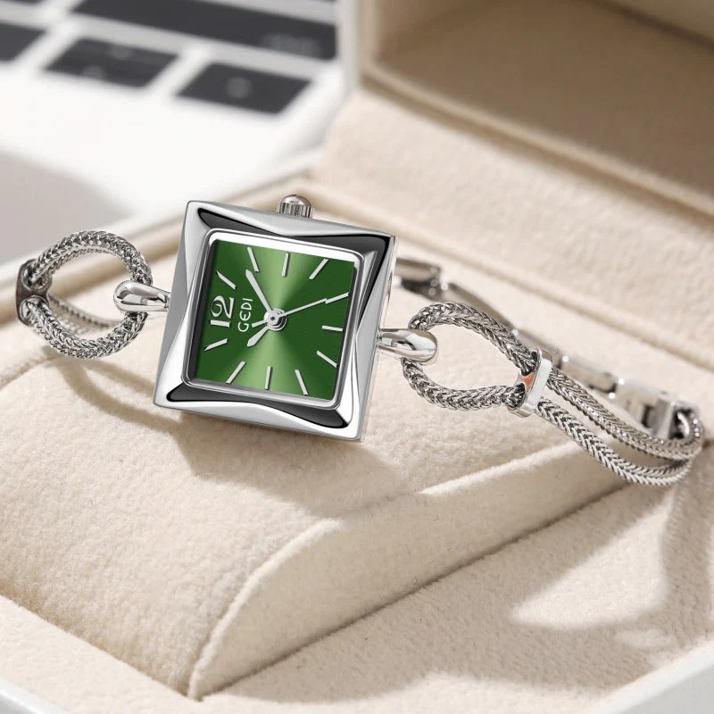 High-grade Simple Small Square Plate Alloy Bracelet Watch Antique Style - Image 4