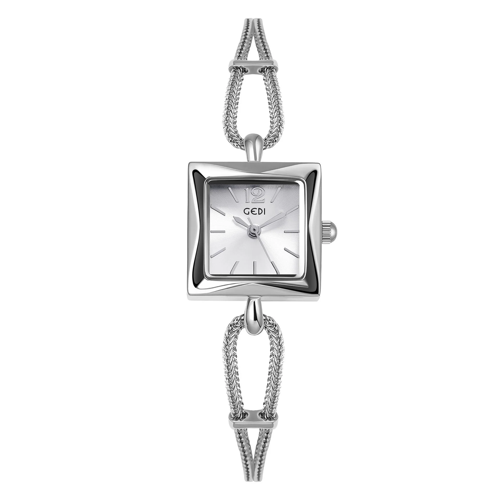 High-grade Simple Small Square Plate Alloy Bracelet Watch Antique Style - Image 6