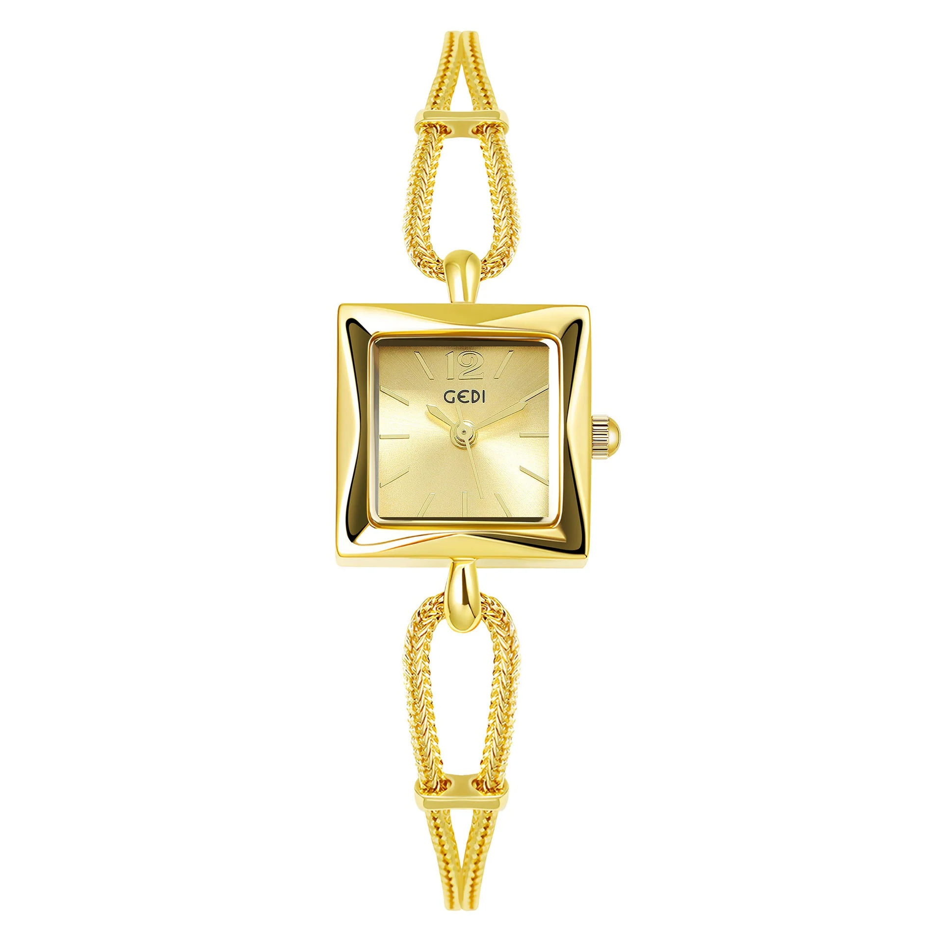 High-grade Simple Small Square Plate Alloy Bracelet Watch Antique Style - Image 7