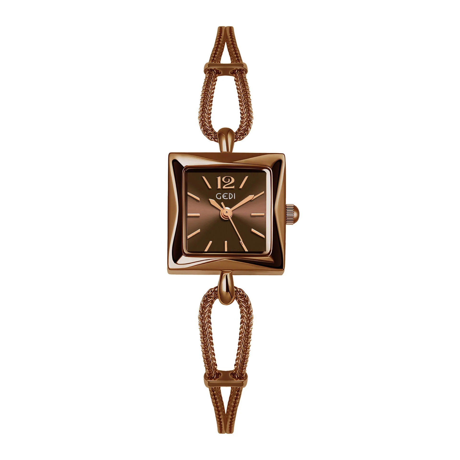 High-grade Simple Small Square Plate Alloy Bracelet Watch Antique Style - Image 9