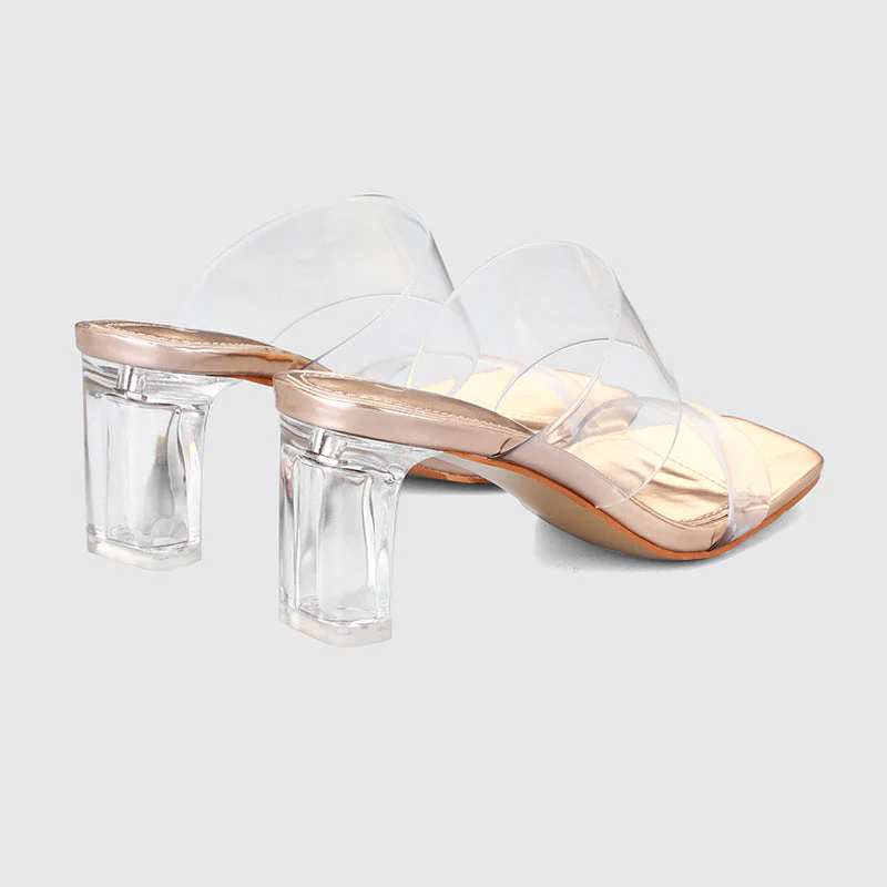 Thick Heel Square Hollow Sandals - Image 14