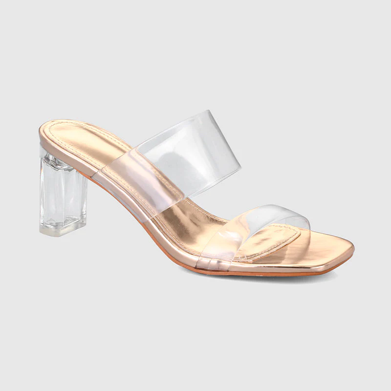 Thick Heel Square Hollow Sandals - Image 16