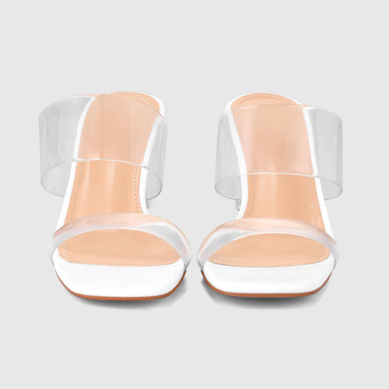 Thick Heel Square Hollow Sandals - Image 20