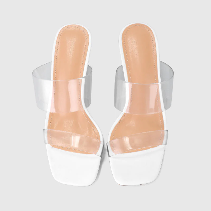 Thick Heel Square Hollow Sandals - Image 23