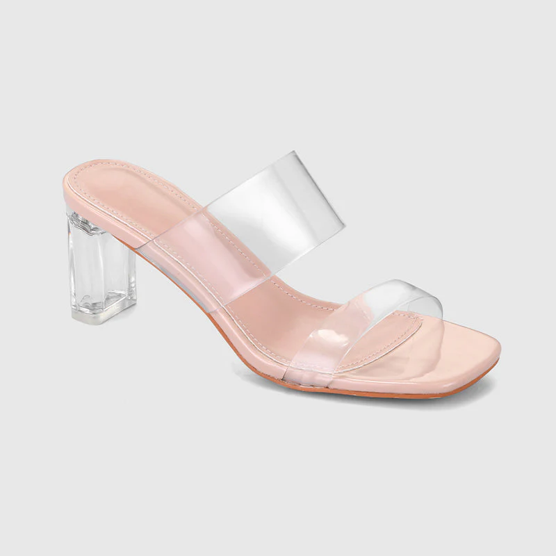 Thick Heel Square Hollow Sandals - Image 25