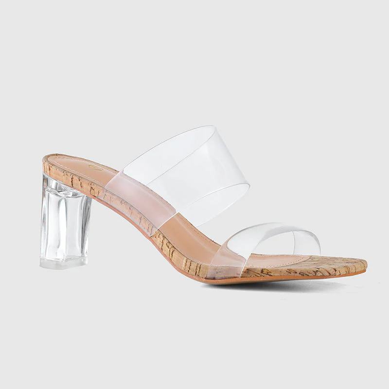 Thick Heel Square Hollow Sandals - Image 35