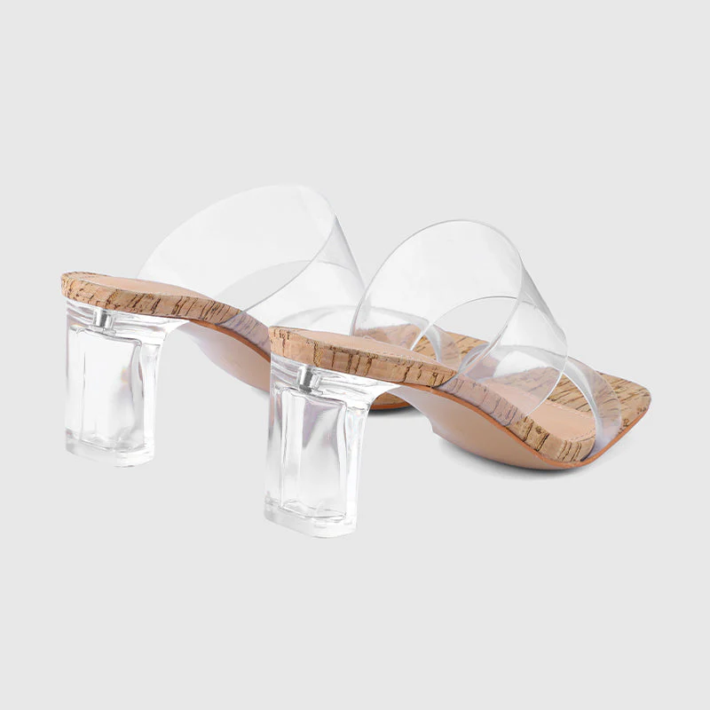 Thick Heel Square Hollow Sandals - Image 37