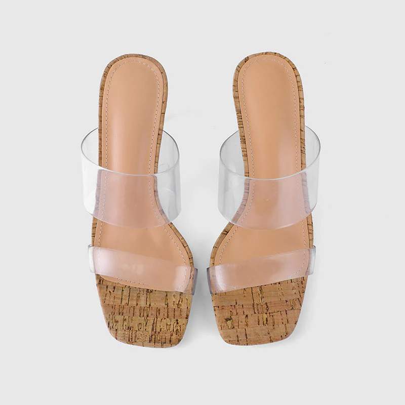 Thick Heel Square Hollow Sandals - Image 40