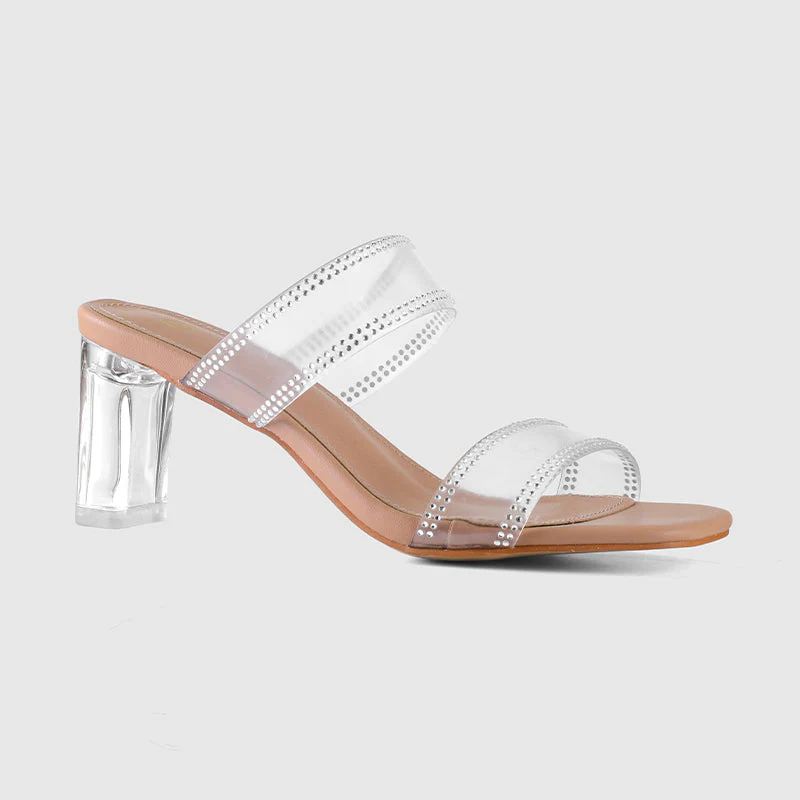 Thick Heel Square Hollow Sandals - Image 41