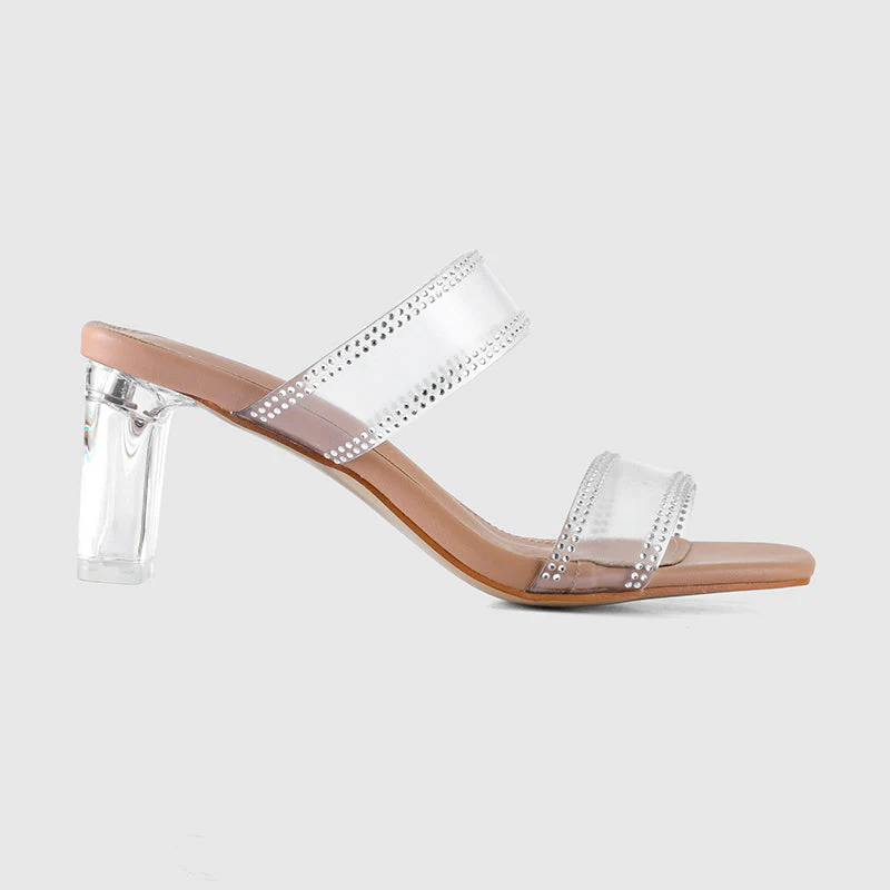 Thick Heel Square Hollow Sandals - Image 42