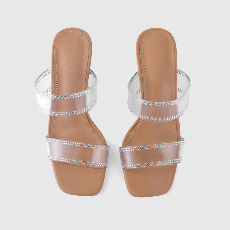 Thick Heel Square Hollow Sandals - Image 47